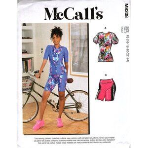 McCall's M8208 Misses 16 to 24 Cycling Shorts and Top New Uncut Sewing Pattern